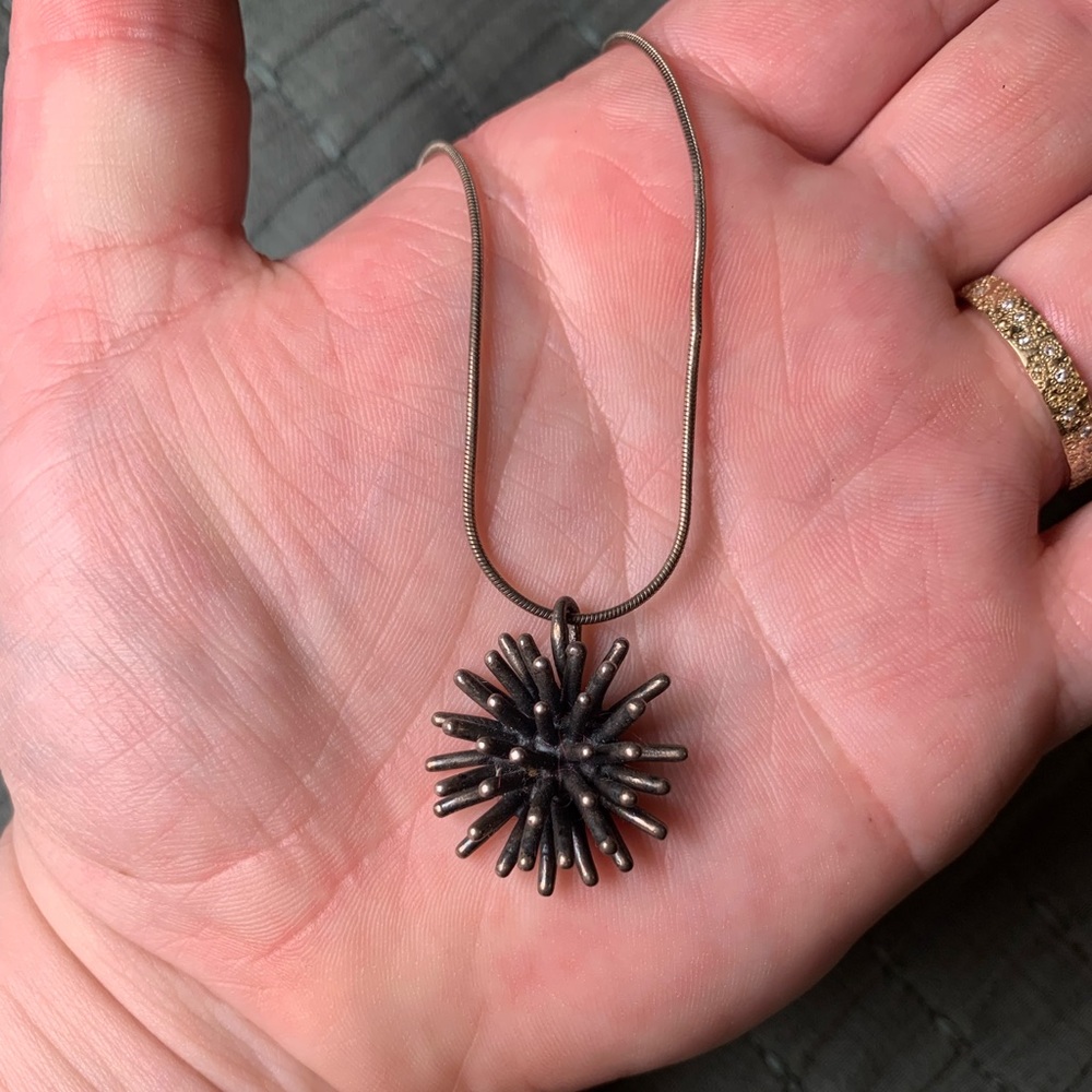 Vintage sterling modernist starburst necklace